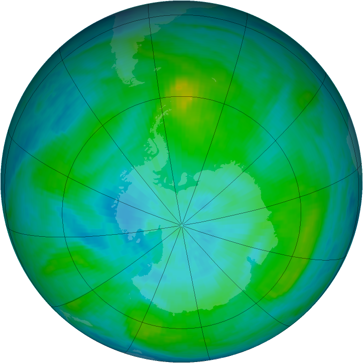 Antarctic ozone map for 17 February 1981